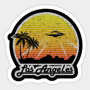 Retro Battle for Los Angeles UFO Sticker